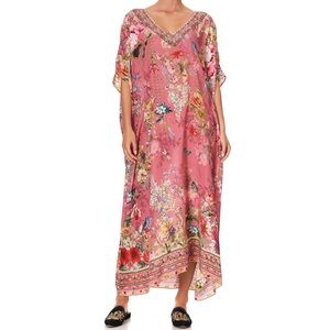 CAMILLA V-NECK KAFTAN PATCHWORK HEART O/S